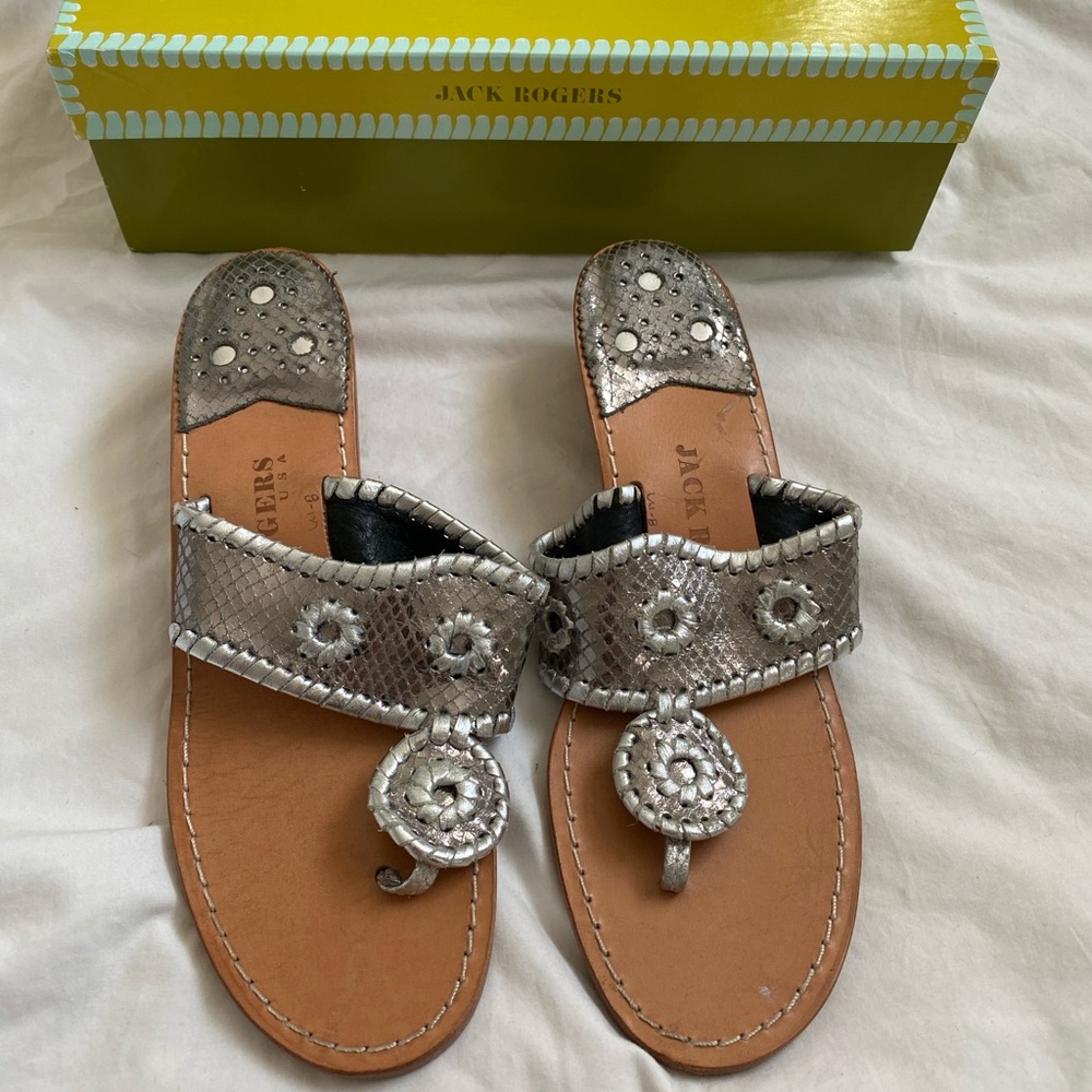 Jack Rogers Pewter Wedge Sandal